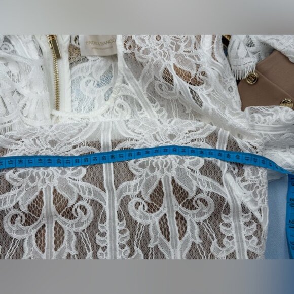 🆕 BRONX & BANCO 🧿 NWOT Casey White Lace Long Sleeve Mini Dress, Sz L / US 8 - Picture 15 of 16